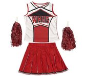 Disfraz de animadora Cheerleader Atlético Deporte Uniforme de disfraces Uniforme de vestir Rojo L