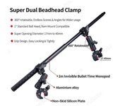 Tuyu Motorcycle Bike Invisible Selfie Stick Monopod Soporte de montaje en el manillar para Gopro Max Hero 11 Insta360 One X2 X3 Accesorios Abrazade...