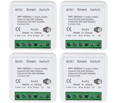 Interruptor inteligente Wifi de 4 piezas, interruptor de luz, control remoto de aplicación, control por voz, modo de bricolaje, función de temporiz...