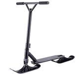 Patinete de esquí para niños, trineo de esquí sobre ruedas 2 en 1 compatible con scooter eléctrico, fácil de instalar y duradero (negro, 2 piezas)-A1