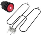 70127 Elementos calefactores de parrilla de barbacoa para parrillas Q240 / Q2400, pieza de repuesto de parrillas 55020001 230V 2200W con tapa de bo...