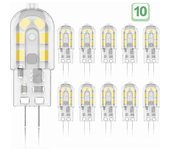 Pack De 10 Bombillas Led G4 2w - 20w Halógeno Equivalente, Blanco Cálido 3000k, 200lm, 12v Ac/DC Energy Class A+