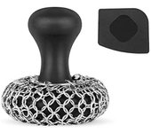 Fregadora de hierro fundido - 316 Fregadora limpiadora de hierro fundido Fregadora de cota de malla para sartenes de hierro fundido Fregadora de sa...