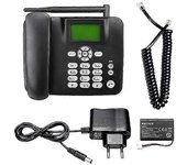 Teléfono inalámbrico fijo 4g soporte telefónico de escritorio gsm 850/900/1800/1900mhz tarjeta SIM teléfono inalámbrico con antena radio reloj Negro
