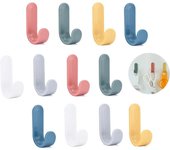 12 piezas de ganchos coloridos autoadhesivos, ganchos de pared de baño autoadhesivos toallero de mano percheros de oficina de cocina ganchos de toa...