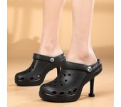 2023 Verano Nuevos zapatos de tacón alto Zapatillas de damas Damas Dos usan zapatos de tacón alto Zapatillas de moda 39 Black