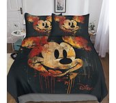 DSJackson Mickey Mouse Chic Quilt Cover Set con Cierre De Cremallera Oculta - 3 Piezas Juego De Cama De Dibujos Animados En Microfibra Con Impresió...