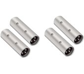 Adaptador Xlr macho a macho de 3 pines - Paquete de 4