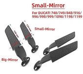 Para Ducati 848 916 996 998 999 Panigale 1198 1098 1199 Motocicleta Espejo de viento modificado Ala de viento ajustable Espejo retrovisor giratorio...