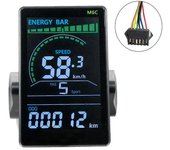 Medidor de pantalla LCD de bicicleta eléctrica M6C Pantalla a color del panel del scooter 24V-60V E con USB para Mountain Elec Negro