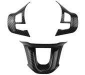 Lertenys 3pcs Cubierta del volante del coche para Peugeot 2008 208 308 fibra de carbono