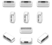 10 piezas de correa de reloj Banda de retención Anillo de bucle Soporte de anillo Hebilla fija para Garmin-venu 2s Happy H Blanco 18mm