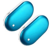 2 Pack Calentadores de manos recargables Usb Power Bank Calentador de bolsillo eléctrico Azul