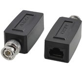 Cámara CCTV Coaxial BNC RJ45 UTP Cat5 Par de transceptores de balun de video activo negro