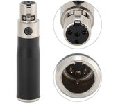 2PCS Mini XLR 3pin macho a mini XLR 4pin hembra carcasa de aleación de zinc conector adaptador de audio