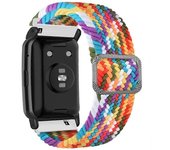 Para Huawei Watch Fit / Watch Fit Edición especial Correa de reloj de nailon trenzada Correa de muñeca elástica Multicolor Style A