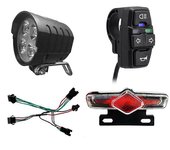 Bicicleta eléctrica 24/36/48V/60V Faro delantero trasero trasero Luz de advertencia LED Foco nocturno Headligh Como se muestra