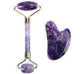 Roller Gua Sha, Amatista Jade Face Roller Herramientas para el cuidado de la piel