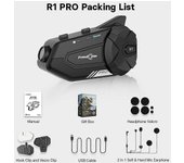 Freedconn R1 Pro Bluetooth Intercomunicador de motocicleta Casco Auriculares Altavoz de grupo Auriculares Aplicación WiFi Dash Cam Moto Auto Dvr 1 ...