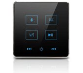 Amplificador de pared Bluetooth de cine en casa Panel de música de pantalla táctil Soporte del sistema de audio de fondo para el hogar Negro
