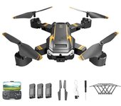 Juguetes de avión de control remoto de drones de cámara dual 8K con función automática de evitación de obstáculos para Gi Oro negro