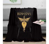 Bon Jovi 3d Blanket Super Ultra Suave Manta De Vellón De Franela De Manta De Viaje De Microfibra De Franela Cálida Cálida Y Esponjosa Para Cama Y S...
