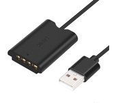 NP-BX1 Batería ficticia con adaptador USB-A Acoplador de CC ZV-1 RX100 M7 M6 M5 RX1R HX50 HX90 HX300 HX400 C negro