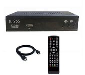 Sintonizador de TV digital DVB-T2 HEVC H.265 - Decodificador HD 1080P Decodificador USB Receptor de TV Terrestre con Enchufe de la UE Negro