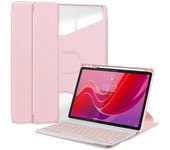 Funda de cuero con teclado para Lenovo Tab M11 / Xiaoxin Pad 11 2024 Rosa