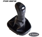 Para Mercedes Benz C Clase W203 S203 Alta Calidad 5 6 Velocidades Palanca de cambios Palanca de cambios Pomo ManBall Gaitor Cuero Cubierta de la bo...
