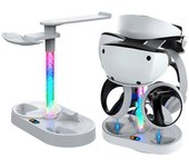 Estación de carga para Ps Vr2 con luz RGB, base de soporte de carga vertical