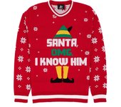 Elf Elfo Jersey de Navidad para hombre Amigo Rojo El Elfo Medium