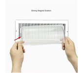 Deflector de aire magnético ajustable Ajuste fácil entre 8-14 pulgadas para registros de piso, ventilaciones, pared lateral F Transparente