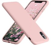 Funda para iPhone XR, silicona líquida suave, goma ultrafina, protección para todo el cuerpoRosa