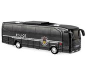 Modelo de juguete de autobús escolar Retire el vehículo de transporte de autobús de juguete con sonidos brillantes Autobús de coche de policía negro