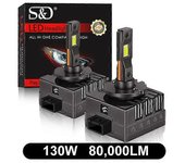 80000LM D1S D3S Led D2S D4S D5S D8S LED Canbus Faros HID D1R D2R D3R D4R D5R D8R Bombilla 130W Luz de coche Auto 6500K 12V 24V 130W 80000LM