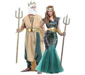 Adulto Hombre Mujeres Rey Neptuno Disfraz Halloween Poseidón Disfraz Cosplay Boris Hombres L
