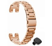 Para correa de repuesto de acero inoxidable macizo de tres cuentas de correa de repuesto de acero inoxidable sólido para Garmin Lily Watch Band - O...
