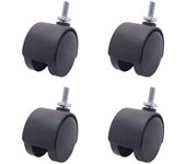 6mm Vástago roscado 40mm rueda giratoria rueda negra negro
