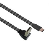 90 grados angulosos USB 2,0 para mecanografiar el cable de datos del cable plano de C para los teléfonos y los ordenadores portátiles