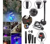 4 Led Bomba eléctrica de agua Bomba de fuente pequeña Bomba de agua de estanque de peces de jardín al aire libre Enchufe de la UE