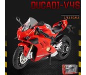 1:12 Ducati V4S Panigale Diecast Motocicleta Modelo Réplica de juguete con sonido y luz regalo de cumpleaños regalo de navidad Colección de bicicle...