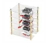 Carcasa transparente de Raspberry Pi 4/3B +/3 con ventilador y disipadores de calor Cubierta de malla D