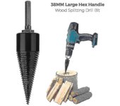 Leña industrial Broca de perforación Cono de madera Hex Shank Madera Divisor de troncos División de tornillos 32mm 38mm