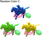 3 piezas de juguete de rana saltarina control de línea divertida de plástico rebote de aire de cocodrilo / caballo juguete de la infancia para niño...