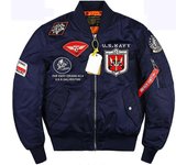 Parche militar ligero de alta calidad con estampado de la Marina de EE. UU. Chaqueta bomber de béisbol de nailon blanco verde negro abrigos bomber ...