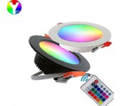 Rgb Led impermeable Ip65 Downlight regulable 220v 6w 9w 12w Blanco Negro Cocina Baño empotrado Led Lámpara de techo Spot Light-c
