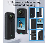 para funda protectora de silicona X4 para accesorios de cámara de acción Insta 360 X4 Negro