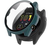 Para Forerunner 265 Reloj Inteligente Caja De Reloj De PC Con Protector De Pantalla De Vidrio Templado-Negro