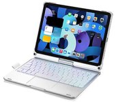 Teclado retroiluminado Trackpad compatible para iPad Air 11 (2024) / Air (2022) / (2020) / iPad Pro 11 (2022) / (2021) / (2020) / (2018 Plata